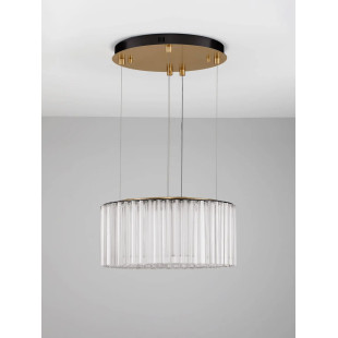 Lampa wisząca szklana hampton Sool LED 3000K 68cm antyczny mosiądz / przeźroczysty