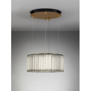 Lampa wisząca szklana hampton Sool LED 3000K 68cm antyczny mosiądz / przeźroczysty