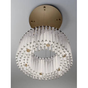 Lampa wisząca szklana hampton Sool LED 3000K 68cm antyczny mosiądz / przeźroczysty