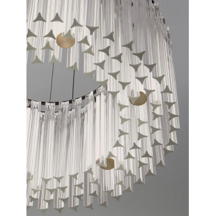 Lampa wisząca szklana hampton Sool LED 3000K 68cm antyczny mosiądz / przeźroczysty