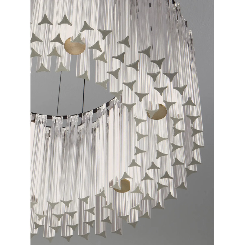Lampa wisząca szklana hampton Sool LED 3000K 68cm antyczny mosiądz / przeźroczysty