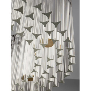 Lampa wisząca szklana hampton Sool LED 3000K 68cm antyczny mosiądz / przeźroczysty