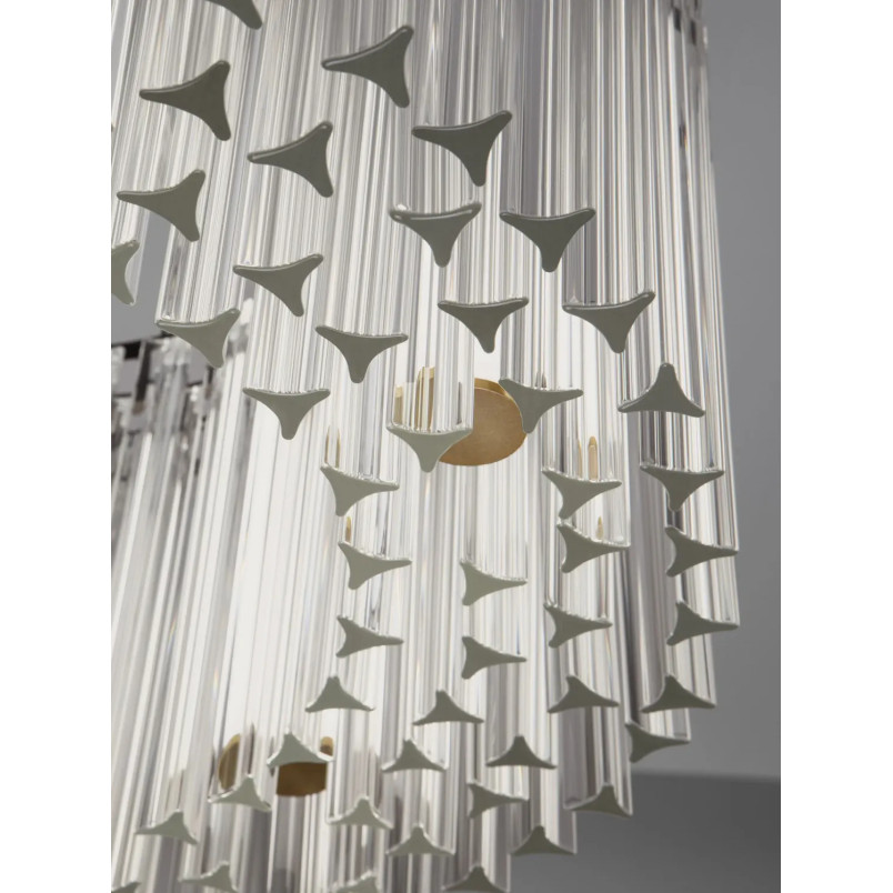 Lampa wisząca szklana hampton Sool LED 3000K 68cm antyczny mosiądz / przeźroczysty