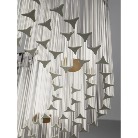 Lampa wisząca szklana hampton Sool LED 3000K 68cm antyczny mosiądz / przeźroczysty