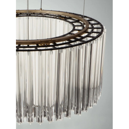 Lampa wisząca szklana hampton Sool LED 3000K 68cm antyczny mosiądz / przeźroczysty