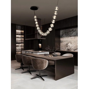 Lampa wisząca nowoczesna ściemniana Sophix LED 3000K 210cm przeźroczysty / czarny / chrom
