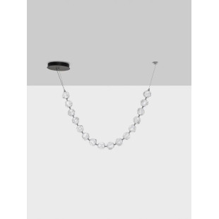 Lampa wisząca nowoczesna ściemniana Sophix LED 3000K 210cm przeźroczysty / czarny / chrom