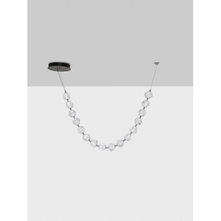 Lampa wisząca nowoczesna ściemniana Sophix LED 3000K 210cm przeźroczysty / czarny / chrom