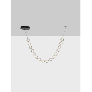 Lampa wisząca nowoczesna ściemniana Sophix LED 3000K 210cm przeźroczysty / czarny / chrom