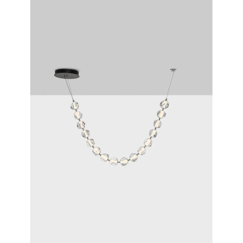 Lampa wisząca nowoczesna ściemniana Sophix LED 3000K 210cm przeźroczysty / czarny / chrom