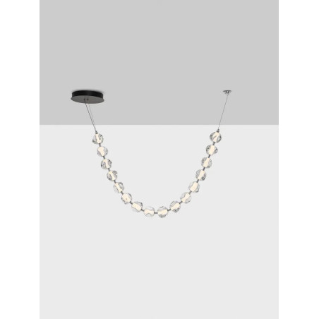 Lampa wisząca nowoczesna ściemniana Sophix LED 3000K 210cm przeźroczysty / czarny / chrom