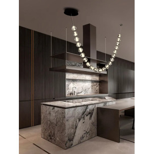 Lampa wisząca nowoczesna ściemniana Sophix LED 3000K 280cm przeźroczysty / czarny / chrom