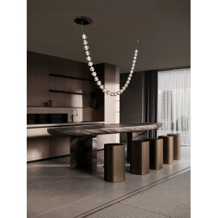 Lampa wisząca nowoczesna ściemniana Sophix LED 3000K 385cm przeźroczysty / czarny / chrom