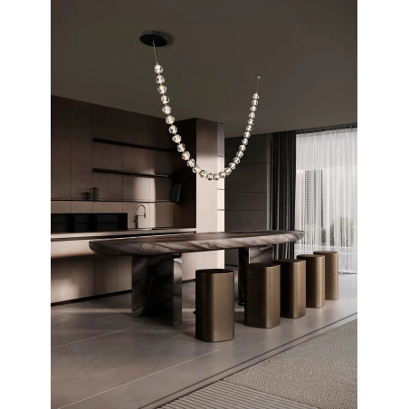 Lampa wisząca nowoczesna ściemniana Sophix LED 3000K 385cm przeźroczysty / czarny / chrom