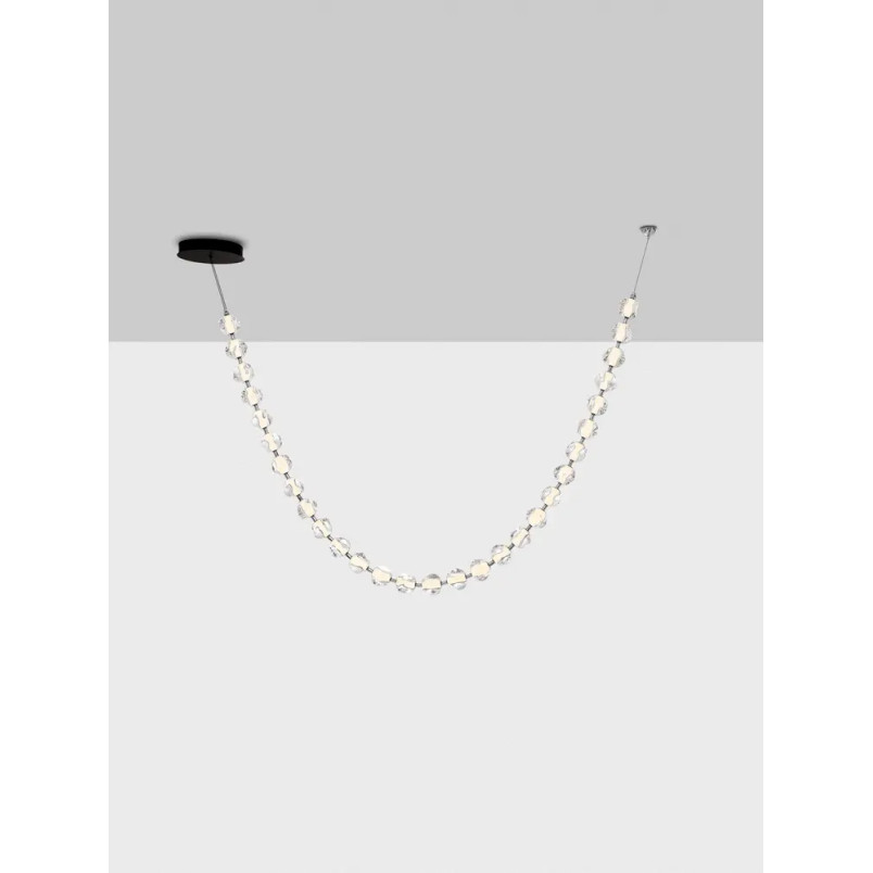 Lampa wisząca nowoczesna ściemniana Sophix LED 3000K 385cm przeźroczysty / czarny / chrom