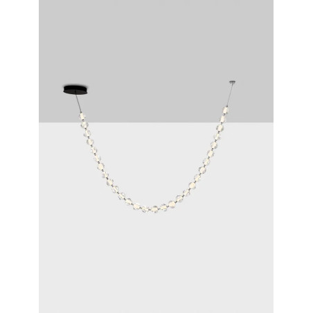 Lampa wisząca nowoczesna ściemniana Sophix LED 3000K 385cm przeźroczysty / czarny / chrom