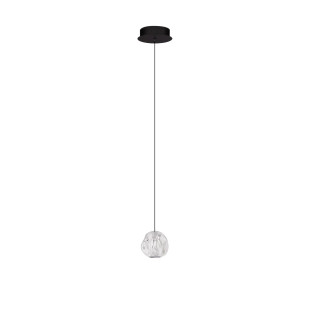 Lampa wisząca nowoczesna ściemniana Sophix LED 3000K 10cm przeźroczysty / czarny / chrom