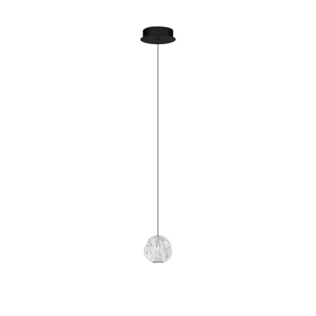 Lampa wisząca nowoczesna ściemniana Sophix LED 3000K 10cm przeźroczysty / czarny / chrom