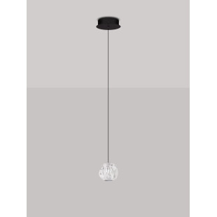 Lampa wisząca nowoczesna ściemniana Sophix LED 3000K 10cm przeźroczysty / czarny / chrom