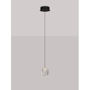 Lampa wisząca nowoczesna ściemniana Sophix LED 3000K 10cm przeźroczysty / czarny / chrom