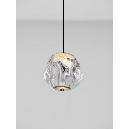 Lampa wisząca nowoczesna ściemniana Sophix LED 3000K 10cm przeźroczysty / czarny / chrom