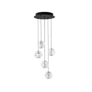 Lampa wisząca nowoczesna ściemniana Sophix V LED 3000K 30cm przeźroczysty / czarny / chrom
