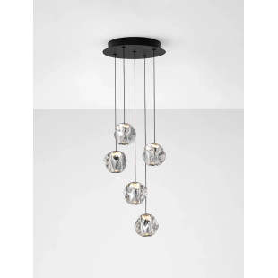 Lampa wisząca nowoczesna ściemniana Sophix V LED 3000K 30cm przeźroczysty / czarny / chrom