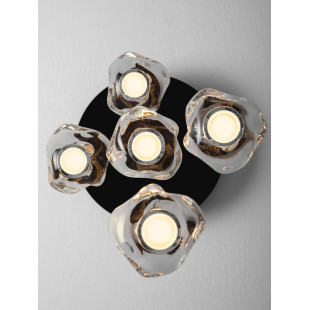 Lampa wisząca nowoczesna ściemniana Sophix V LED 3000K 30cm przeźroczysty / czarny / chrom