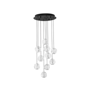 Lampa wisząca nowoczesna ściemniana Sophix X LED 3000K 40cm przeźroczysty / czarny / chrom
