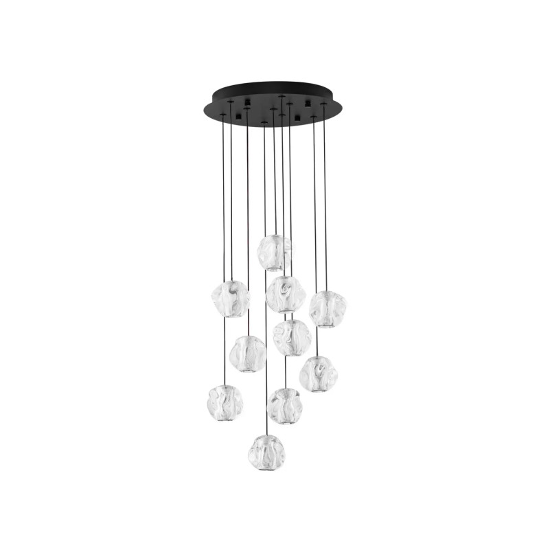 Lampa wisząca nowoczesna ściemniana Sophix X LED 3000K 40cm przeźroczysty / czarny / chrom