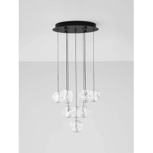 Lampa wisząca nowoczesna ściemniana Sophix X LED 3000K 40cm przeźroczysty / czarny / chrom