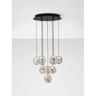 Lampa wisząca nowoczesna ściemniana Sophix X LED 3000K 40cm przeźroczysty / czarny / chrom