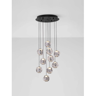 Lampa wisząca nowoczesna ściemniana Sophix X LED 3000K 40cm przeźroczysty / czarny / chrom