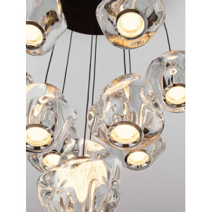 Lampa wisząca nowoczesna ściemniana Sophix X LED 3000K 40cm przeźroczysty / czarny / chrom