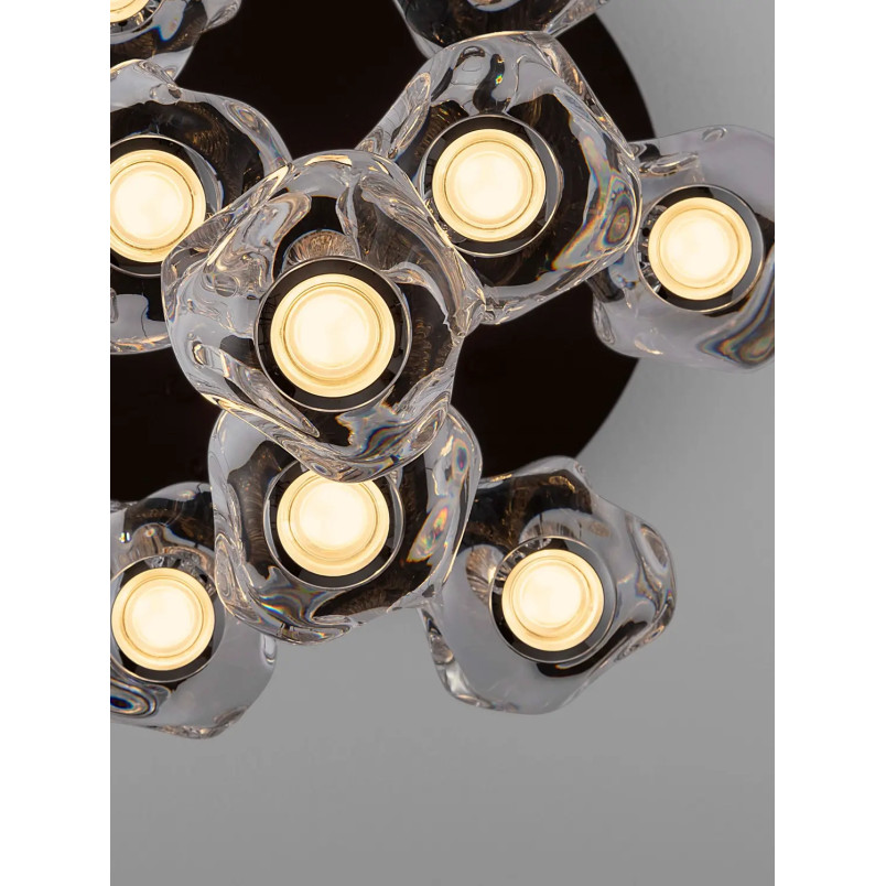 Lampa wisząca nowoczesna ściemniana Sophix X LED 3000K 40cm przeźroczysty / czarny / chrom