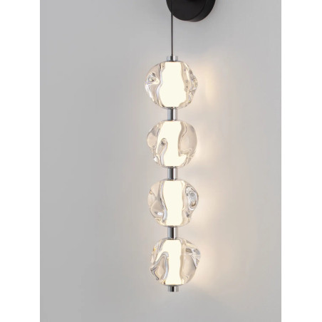 Kinkiet wiszący nowoczesny Sophix LED 3000K przeźroczysty / czarny / chrom