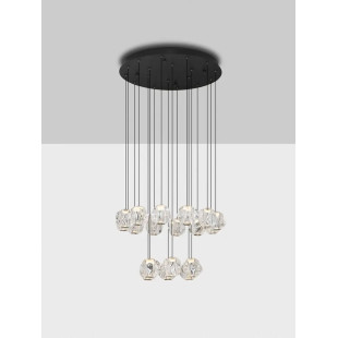 Lampa wisząca nowoczesna ściemniana Sophix XV LED 3000K 10cm przeźroczysty / czarny / chrom
