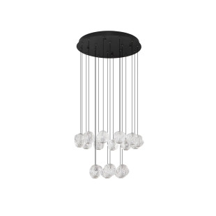 Lampa wisząca nowoczesna ściemniana Sophix XV LED 3000K 10cm przeźroczysty / czarny / chrom