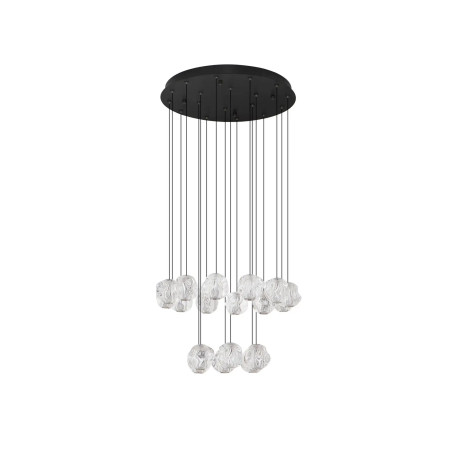 Lampa wisząca nowoczesna ściemniana Sophix XV LED 3000K 10cm przeźroczysty / czarny / chrom