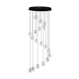 Lampa wisząca nowoczesna ściemniana Sophix XV LED 3000K 10cm przeźroczysty / czarny / chrom