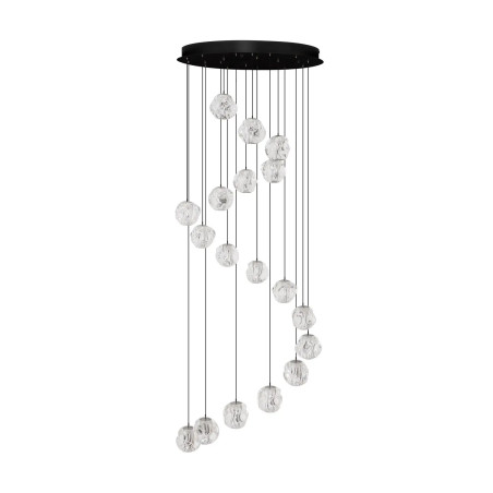 Lampa wisząca nowoczesna ściemniana Sophix XV LED 3000K 10cm przeźroczysty / czarny / chrom