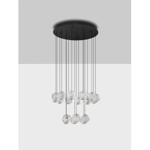 Lampa wisząca nowoczesna ściemniana Sophix XV LED 3000K 10cm przeźroczysty / czarny / chrom