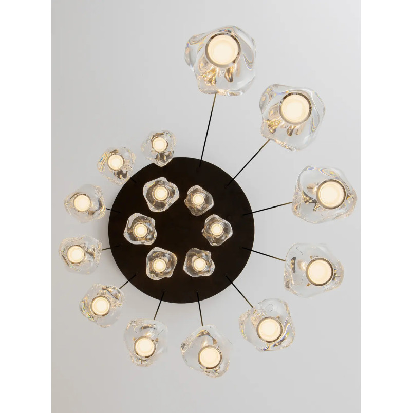 Lampa wisząca nowoczesna ściemniana Sophix XV LED 3000K 10cm przeźroczysty / czarny / chrom