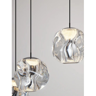 Lampa wisząca nowoczesna ściemniana Sophix XV LED 3000K 10cm przeźroczysty / czarny / chrom