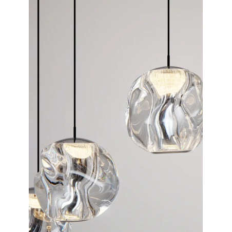 Lampa wisząca nowoczesna ściemniana Sophix XV LED 3000K 10cm przeźroczysty / czarny / chrom