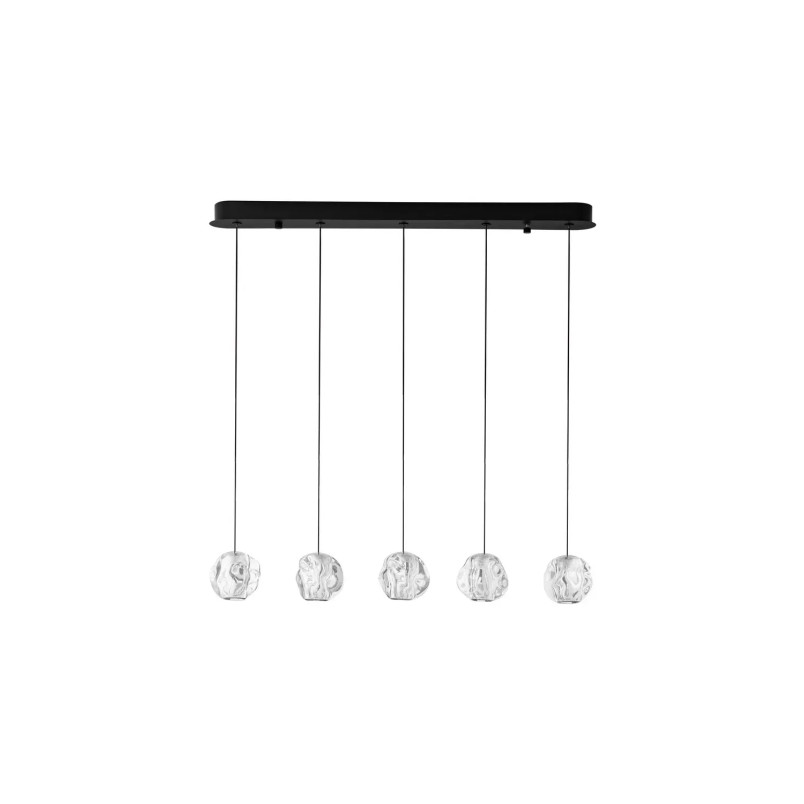 Lampa wisząca nowoczesna na listwie Sophix V LED 3000K 84cm przeźroczysty / czarny / chrom
