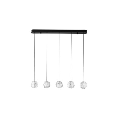 Lampa wisząca nowoczesna na listwie Sophix V LED 3000K 84cm przeźroczysty / czarny / chrom