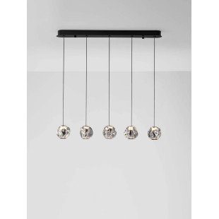 Lampa wisząca nowoczesna na listwie Sophix V LED 3000K 84cm przeźroczysty / czarny / chrom