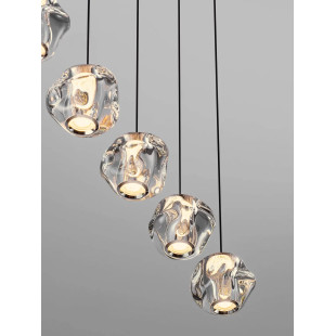 Lampa wisząca nowoczesna na listwie Sophix V LED 3000K 84cm przeźroczysty / czarny / chrom