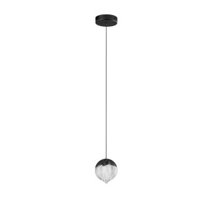 Lampa wisząca szklana Sofia LED 3000K 12cm szkło cloud / czarny
